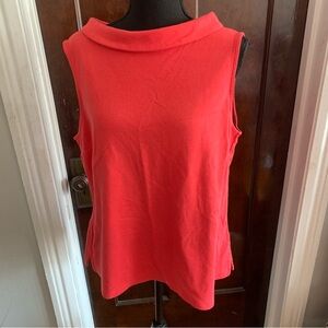 Talbots Women's Sleeveless Coral Peter Pan Collar Top Sz XL Petite